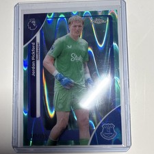 2026 Topps Chrome Premier League Jordan Pickford Everton Blue RayWave #112/199