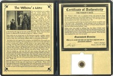 Widow's Mite Ancient Coin Certified Authentic with Deluxe Portfolio