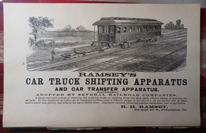 ~1878 Original Print Ad R.H. RAMSEY Pullman Parlor Railroad Car Picture Etching