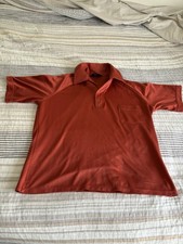 Vintage JCPenney Polo Shirt Men's Medium Brown 60s 70s Collared Preppy 17-17.5