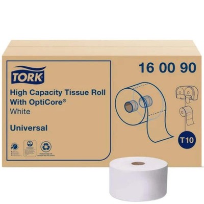 Tork  Universal High Capacity Toilet Paper w/OptiCore, 2-Ply, 12 Rolls (160090)