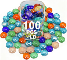 Decorative Glass Pebbles Flat Bottom Beads for Vase, Aquarium  Fish Tank