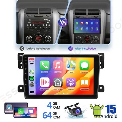 4+64G For Android 15 Car Stereo Carplay BT+CAM For Suzuki Grand Vitara 2005-2015