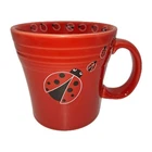 HLC Fiesta Scarlet Red Ladybug Tapered Mug Cup 15 oz. Retired Exclusive 4"