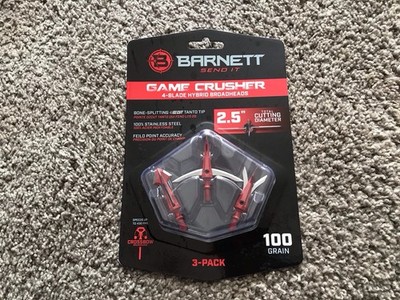 Barnett Game Crusher Hybrid Crossbow 2.5 '' Broadheads 100 gr.  3 Pack  Brand New
