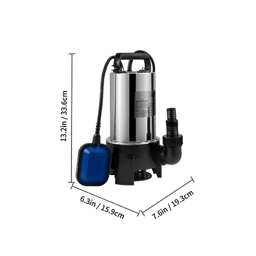 Pompe eaux sales 1100W anti-colmatage pour vider rapidement une cave