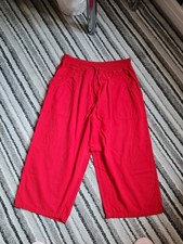 Ld's Red Crop Trousers with Drawstring at Waist,size xxxl/18/20,excellant condi