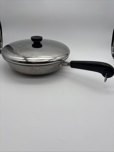 REVERE WARE STAINLESS STEEL 10” SKILLET FRY PAN W/LID TRI-PLY CORE DISC BOTTOM