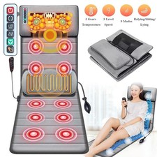 Full Body Heated Massage Mat Electric Back Heat Vibration Massage Pain Relief