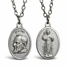 St Pio Padre Pendant Jesus Lord God Stigmata Miracle Necklace Jewellery & Boxed