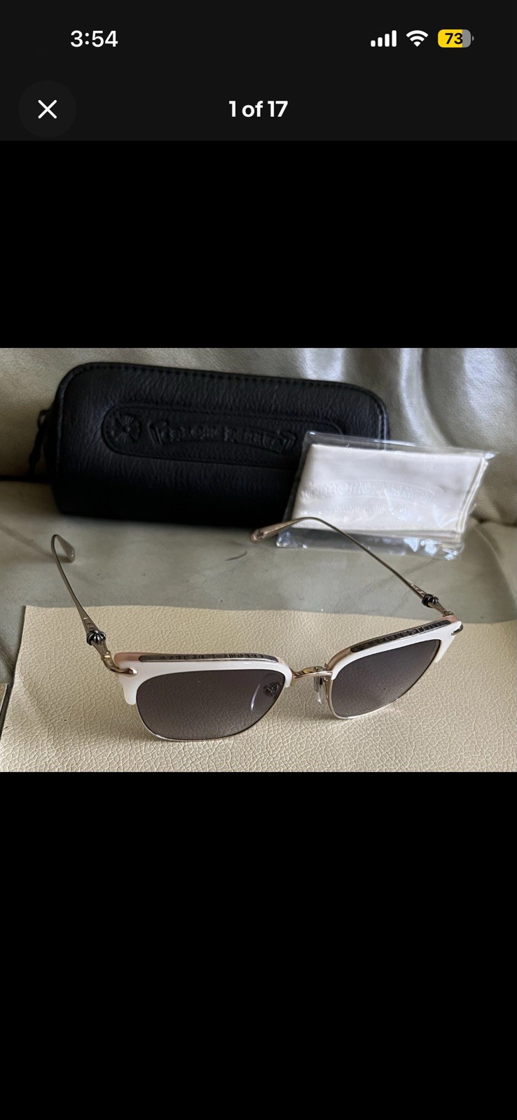 Chrome Hearts Sluntradiction Gold Sunglasses with Original Case 