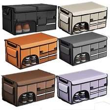 Car Boot Organiser Heavy Duty Collapsible Foldable Tidy Storage Trunk Box Lid