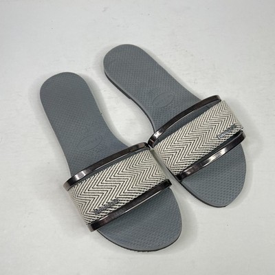 Havaianas You Trancoso Slide Sandals Flip Flops Dark Steel Gray Womens 11/12W