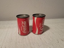 Coca Cola Can Salt and Pepper Shakers Metal Vintage