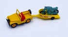 Vintage Matchbox Lesney #72 Jeep in Yellow & Honda Motorcycle #38 & Trailer