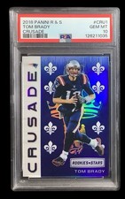 2018 rookies & stars CRU1 tom brady; blue SP crusade prizm PSA 10  (COLOR MATCH)