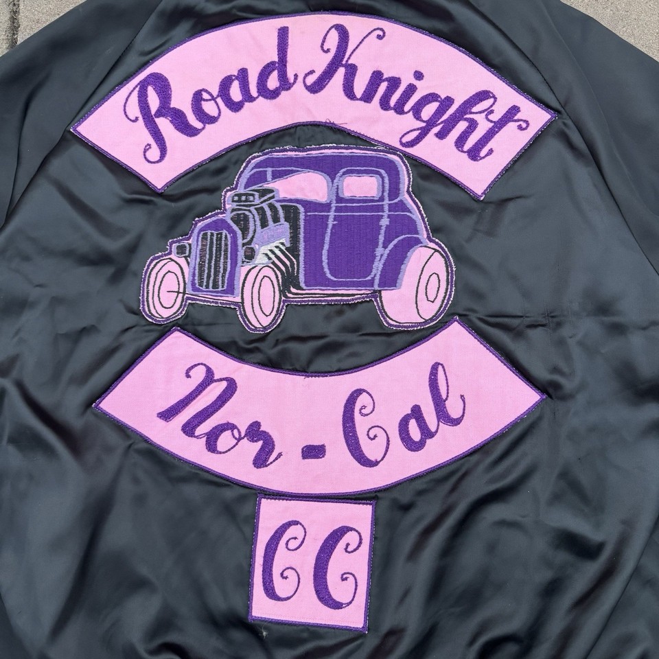 Vintage 80s Road Knight Nor-Cal Car Club Nylon Bomber Jacket Made In ...