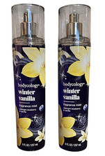Lot of 2 NEW Bodycology Winter Vanilla Midnight Blueberry Fragrance Mist 8 oz