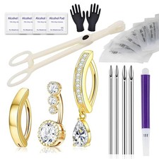 Yugui Belly Button Piercing Kit 17PCS - Body with 14G, Gold