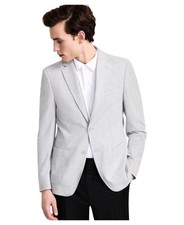 Calvin Klein Mens Slim fit Sport Coat Blazer 38 R Light Grey Solid