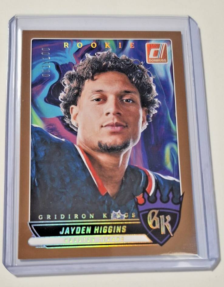 2025 Donruss JAYDEN HIGGINS 1/100 1st print RC Gridiron Kings Bronze SP Texans