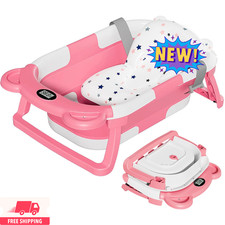 Ba era plegable para beb , con coj n suave y term metro en tiempo real, ideal pa