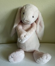 Jellycat Baby Bashful Pink Bunny Large 15" Plush Limited Ed. Pink Label HTF RARE