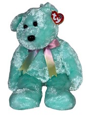 NEW TY Beanie Buddy Sherbet Bear Mint Green 100 Tysilk Easter Pastel Spring 14  