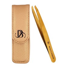 Professional Tweezers in Case - Slant, Durable Lightweight German Stainless S...