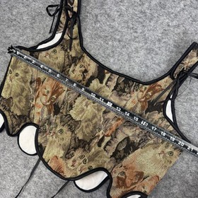Scarlet Darkness Cat Tapestry Corset Top Women US 16 Lace Up Boned