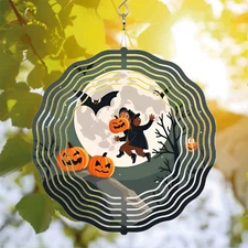 Enchanting Metal Hanging Wind Spinners & Chimes - Whimsical Halloween Design