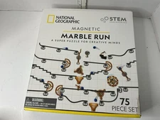 National Geo Magnetic Marble Run 75 Piece STEM Building Set for Kids - NEW