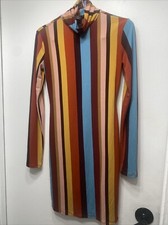 Forever 21 Striped Multicolor Bodycon Dress Size Small