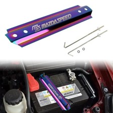 Universal Mazdaspeed Neo Chrom Aluminum Battery Tie Down Mount Bracket Brace Bar Universal Mazdaspeed Neo Chrom Aluminum Battery Tie Down Mount Bracket Brace Bar