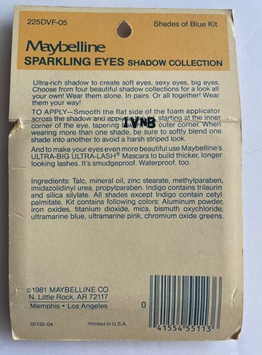 Vintage 1981 Maybelline Powder Eye Shadow Sparkling Eyes BLUE 80s NEW NOS Unused - Picture 2 of 2