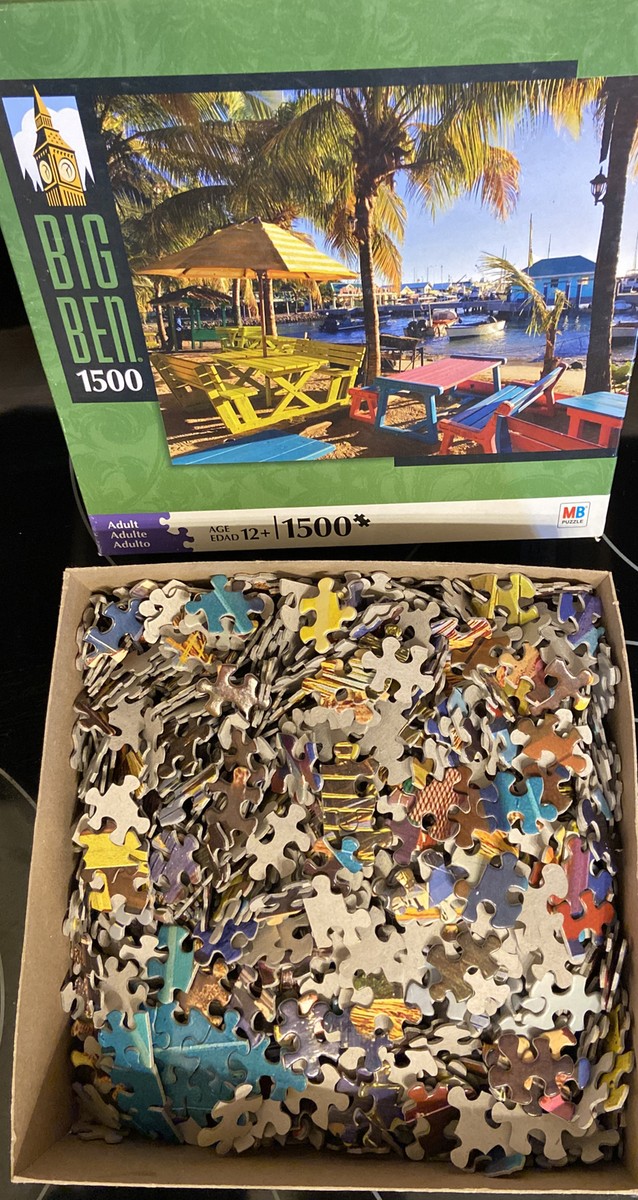 Hasbro Great Bay Beach 1500 Puzzle Milton Bradley Scenic Landscape
