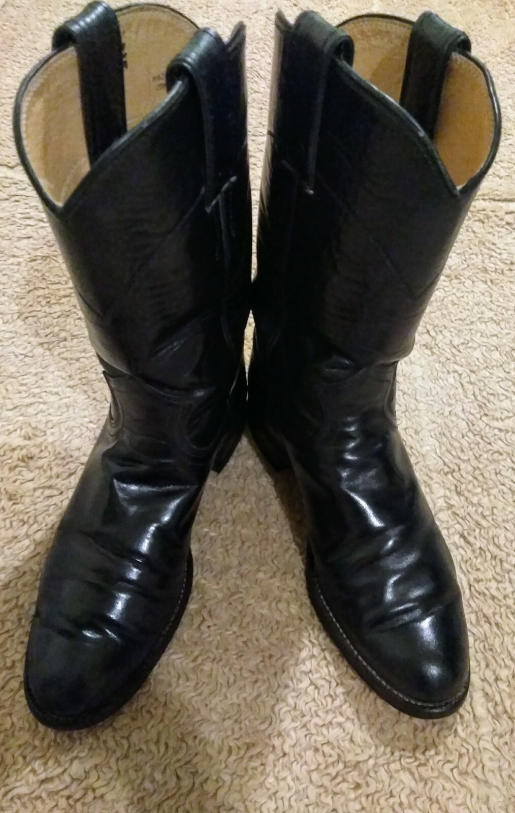 Justin Roper Western Cowboy Boots L3703 Size 5B Gem