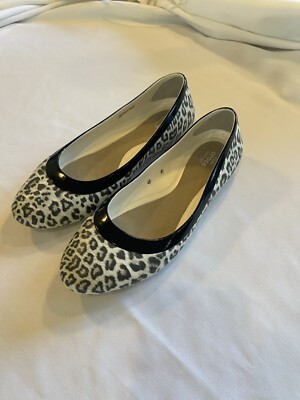 Crocs Flats Women's 9 Black Leopard Cheetah Iconic Comfort Shoes Ballet Flats