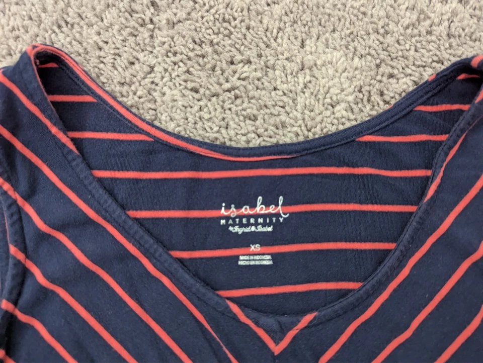 Vestido de maternidad Ingrid & Isabel para mujer extra pequeño sin mangas a rayas Foto 2 de 4