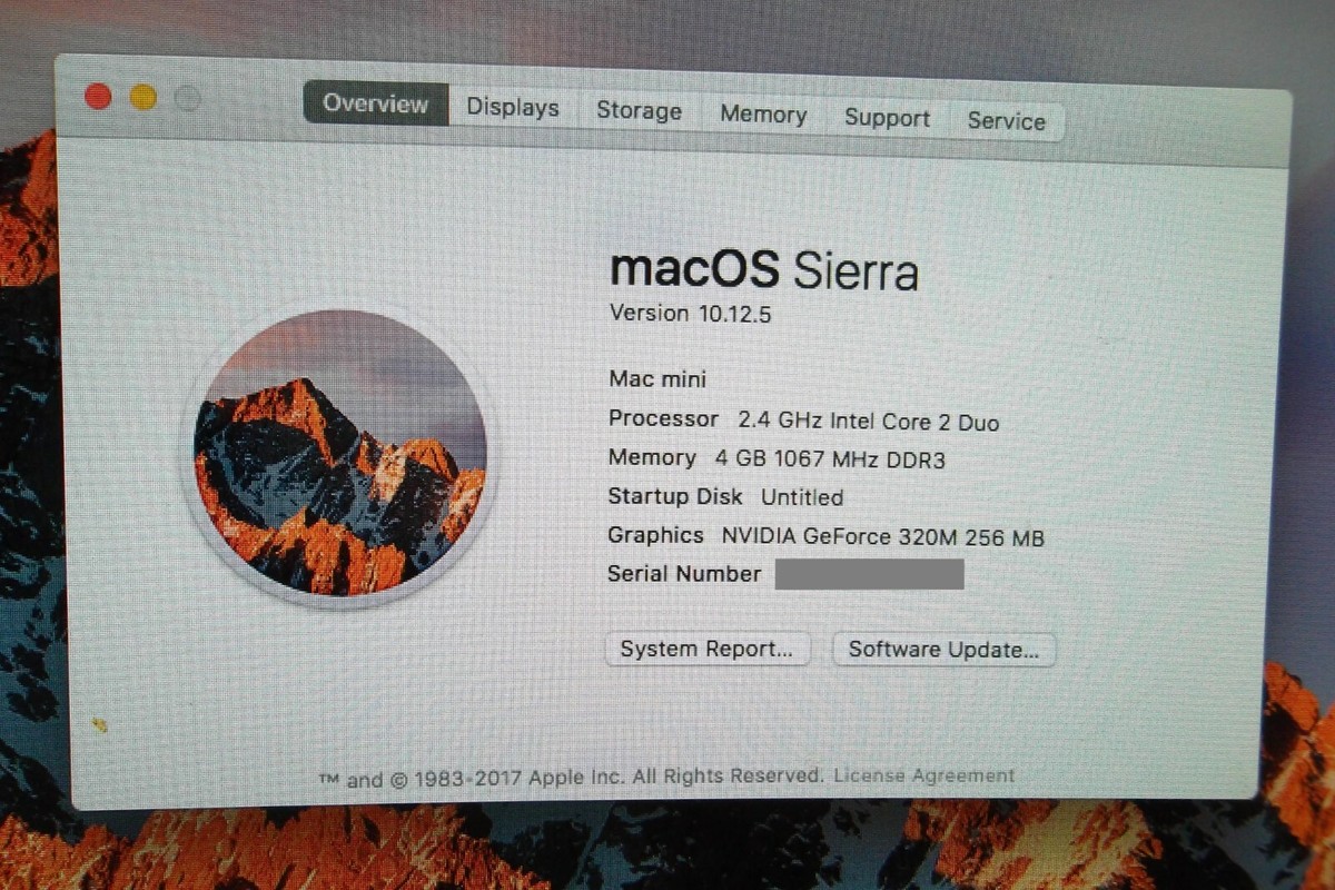 Apple Mac mini A1347 Intel C2D 2.4GHz 4GB Wi-Fi 320GB w/20