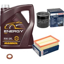BOSCH Inspektionspaket 5 L MANNOL Energy 5W-30 für Nissan Qashqai +2 I J10