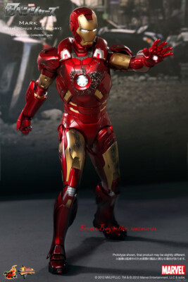 Perfect HotToys 1/6 Mms185 Avengers Iron Man Mk7 Deluxe Edition In
