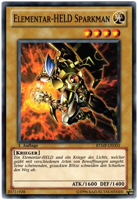 Yu-Gi-Oh! RYMP-DE003 Elementar-HELD Sparkman 1. Auflage NM in Sleeve & Toploader
