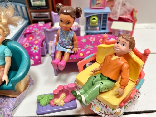 Fisher Price Loving Family Vintage Dollhouse Furniture Bedroom Lot Dolls Mattel - Bild 2 von 14