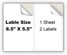 1100 Premium 8.5" X 5.5" Half Sheet Self Adhesive Shipping Labels 2 Per Sheet us