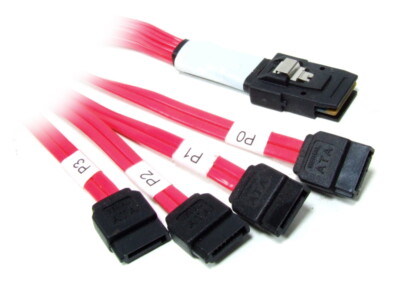 SFF8087 Mini SAS to 4x SATA Multilane Cable Kabel 55cm AST1392-0013 LSI 33906-00
