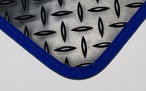 Alfombrilla Bota para FORD S-MAX 06-15 A MEDIDA TAPETE DE GOMA CON 5 ASIENTOS ARRIBA + ACABADO AZUL - Imagen 1 de 3