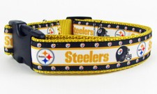 Steelers dog collar handmade adjustable buckle football 1