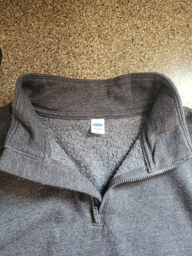 Preowned-Old Navy Girls Jacket Sz XXL (18) Gray 1/3 Zip~Long Sleeve~LOVE & PEACE - Picture 9 of 9