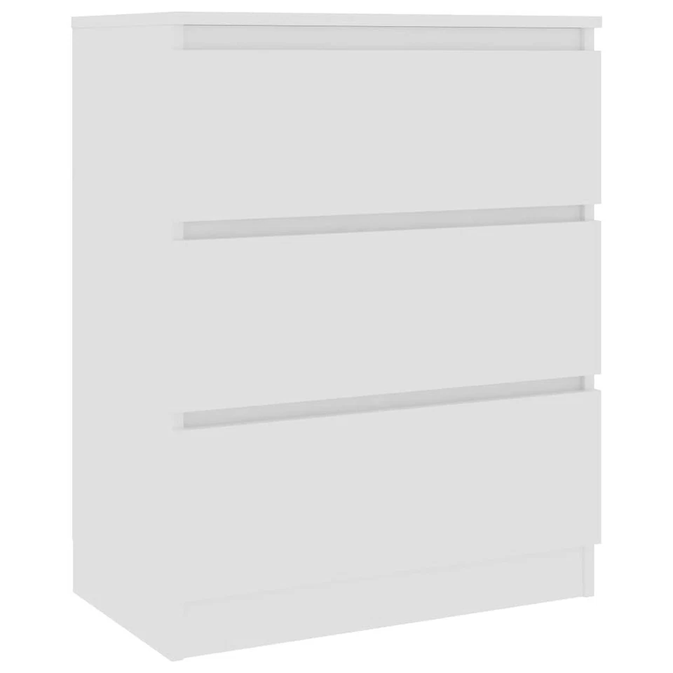 vidaXL Sideboard mit 3 Schubladen - Weiß, 60 x 33,5 x 76cm (801382)